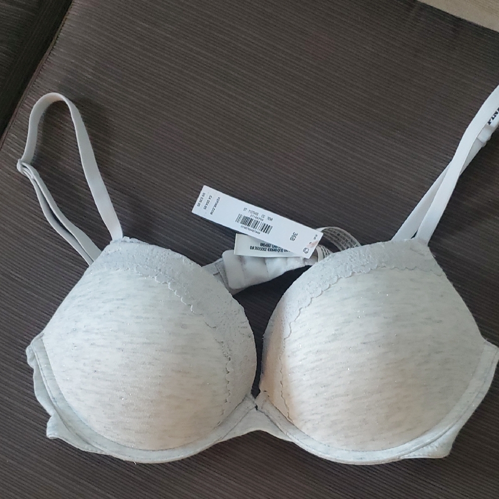Victoria's Secret Pink Extra Push Up Light Gray Bra 36B